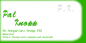 pal knopp business card
